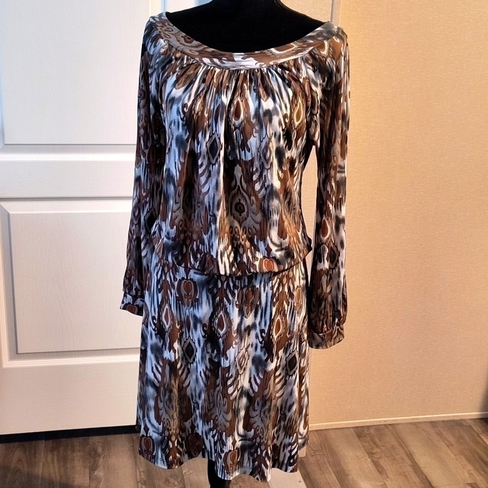 Veronica M Multicolor Blouson Dress Size M